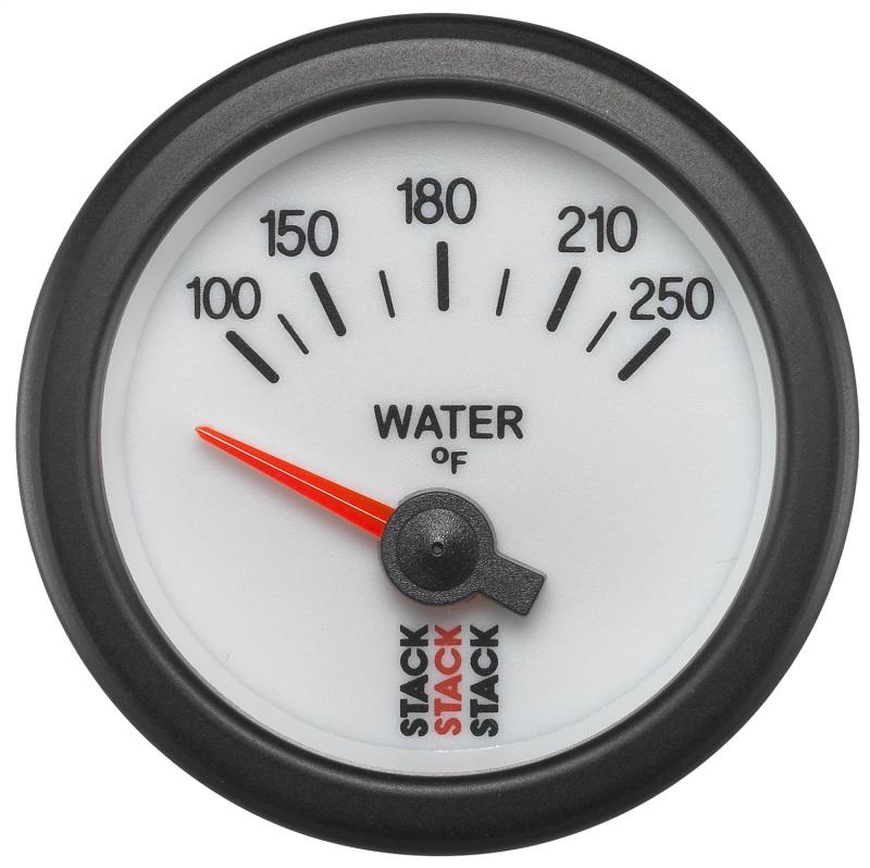 Autometer Stack 52mm 100-250 Deg F 1/8in NPTF Electric Water Temp Gauge - White ST3258 Main Image