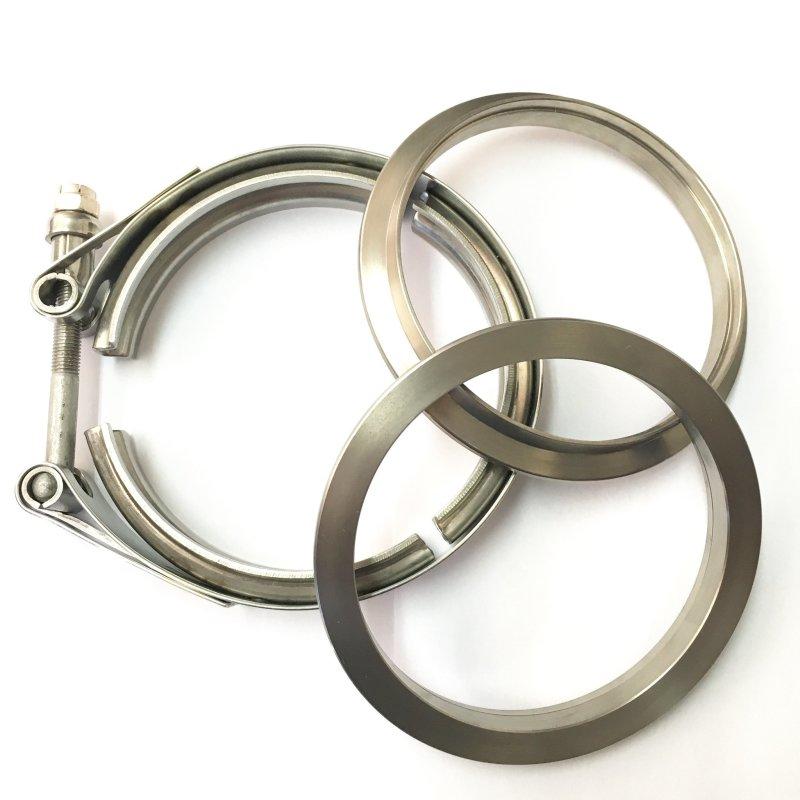 Ticon Industries 4in Titanium V-Band Clamp Assembly (2 Flanges/1 Clamp) 103-10210-0002 Main Image