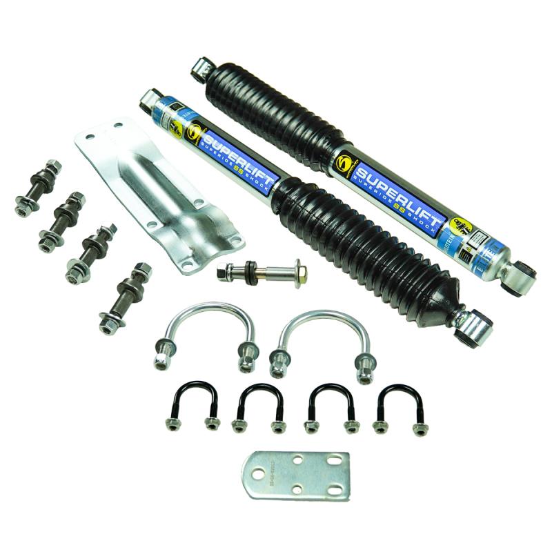 Superlift 73-91 GM 1/2 Ton 4WD Vehicles Solid Axle Dual Steering Stabilizer Kit w/ SS Shocks by BIL 92714 Main Image