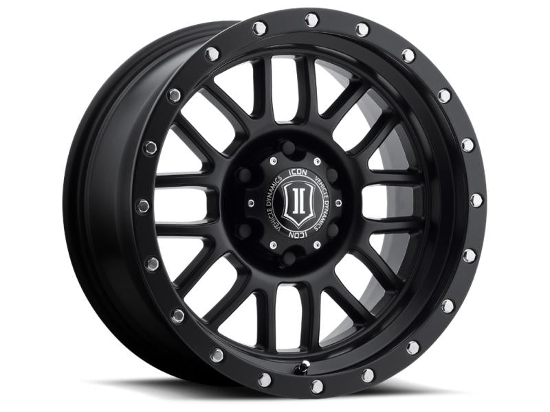 ICON Alpha 17x8.5 6x135 6mm Offset 5in BS 87.1mm Bore Satin Black Wheel 1217856350SB Main Image