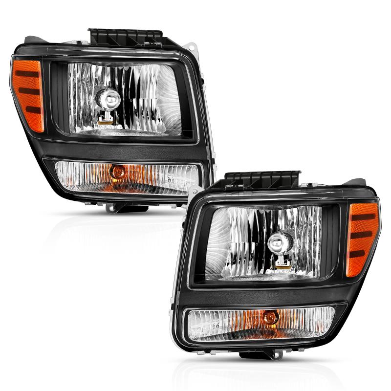 ANZO 2007-2012 Dodge Nitro Crystal Headlight  Black Amber 111426 Main Image