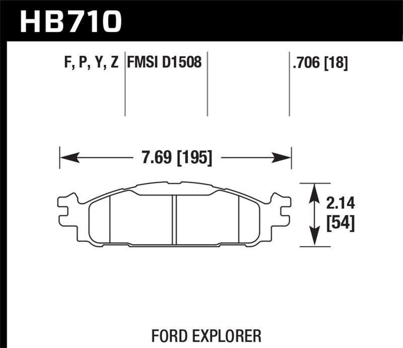 Hawk 11-19 Ford Explorer / Taurus HPS 5.0 Front Brake Pads HB710B.706 Main Image