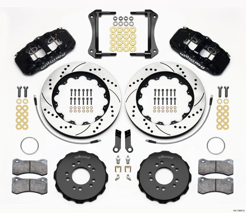 Wilwood AERO6 Front Hat Kit 14.00 Drilled 2005-2014 Mustang w/ BMR Suspn. w/Lines 140-13685-D Main Image