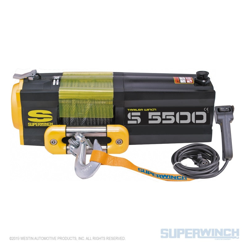 Superwinch 5500 LBS 12 VDC 7/32in x 60ft Steel Rope S5500 Winch 1455200