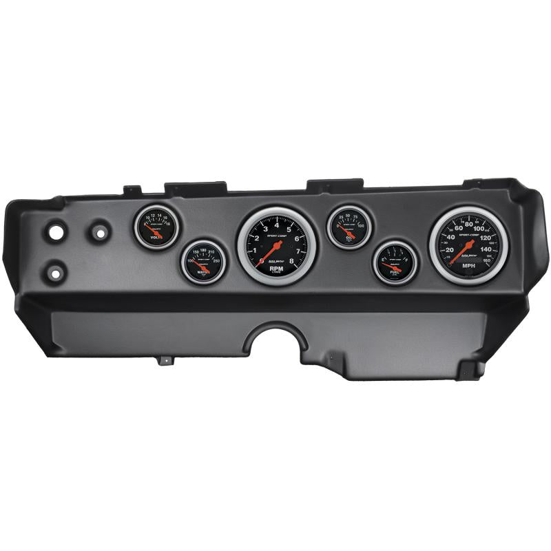 Autometer Sport-Comp 70-74 E-Body/Cuda/Challenger Dash Kit 6pc Tach / MPH / Fuel / Oil / WTMP / Volt 7029-SC Main Image