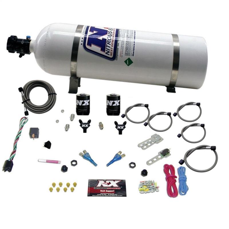 Nitrous Express Ford EFI Dual Nozzle Nitrous Kit (100-300HP) w/15lb Bottle 20115-15 Main Image