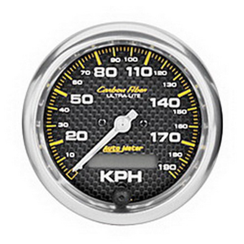 Autometer Carbon Fiber 85.7mm 190 KPH Range Speedometer Elect. Programmable Gauge 4787-M