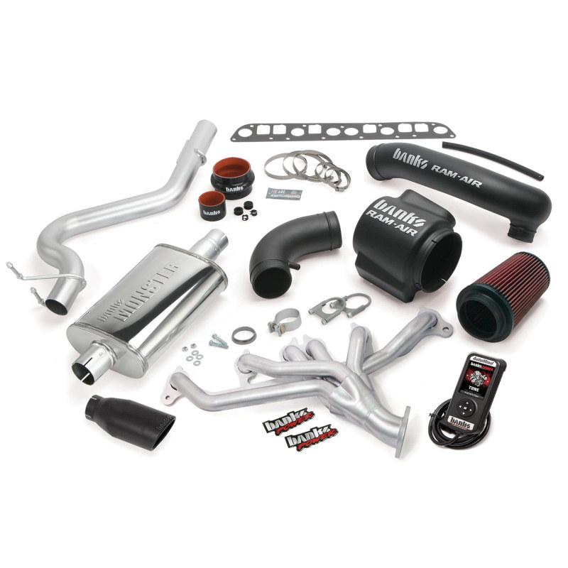 Banks Power 98-99 Jeep 4.0L Wrangler PowerPack System - SS Single Exhaust w/ Black Tip 51331-B Main Image