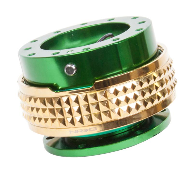 NRG Quick Release Kit - Pyramid Edition - Green Body / Chrome Gold Pyramid Ring SRK-210GN/CG Main Image