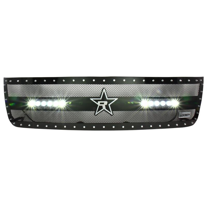 RBP RX-3 Midnight Edition Black LED Bar Grille (Studded) 11-14 Chevy Silverado 2500HD/3500HD RBP-967115 Main Image