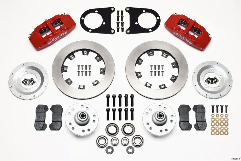 Wilwood Dynapro 6 Front Hub Kit 12.19in Red 37-48 Ford Psgr. Car Spindle 140-10739-R Main Image