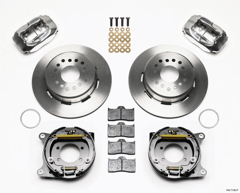 Wilwood Forged Dynalite P/S Park Brake Kit Polished Ford 8.8 w/2.5in Offset-5 Lug 140-7146-P Main Image