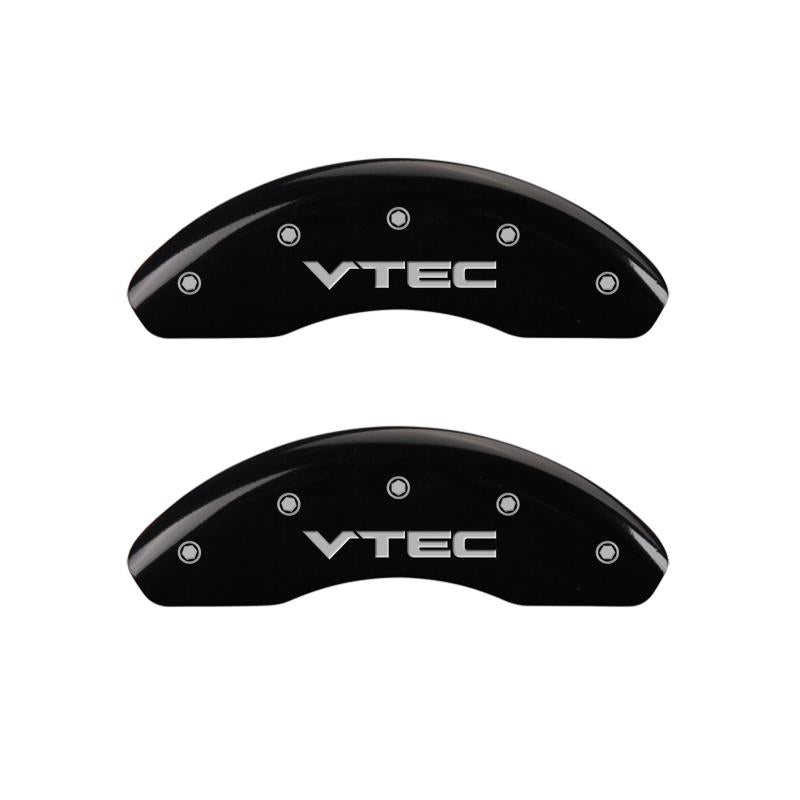 MGP Front set 2 Caliper Covers Engraved Front Vtec Black finish silver ch 20210FVTCBK Main Image