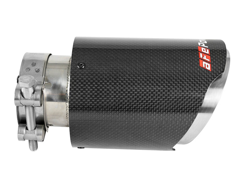 aFe MACH Force-Xp 409 SS Clamp-On Exhaust Tip 2.5in. Inlet / 4in. Outlet / 7in. L - Carbon 49T25404-C07