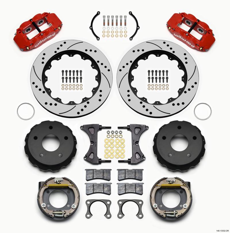 Wilwood Narrow Superlite 4R Rear P-Brk Kit 14.00in Drill Red Small Ford 2.36in Off Bronco 5 x 5.50 140-13332-DR Main Image