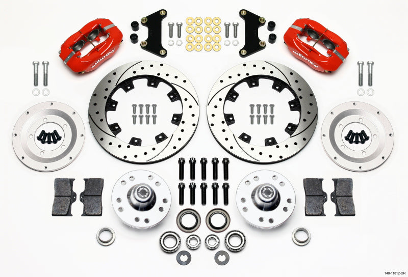 Wilwood FDL Front Kit,12.19", Drilled, Red 49-54 Chevy / 53-62 Corvette