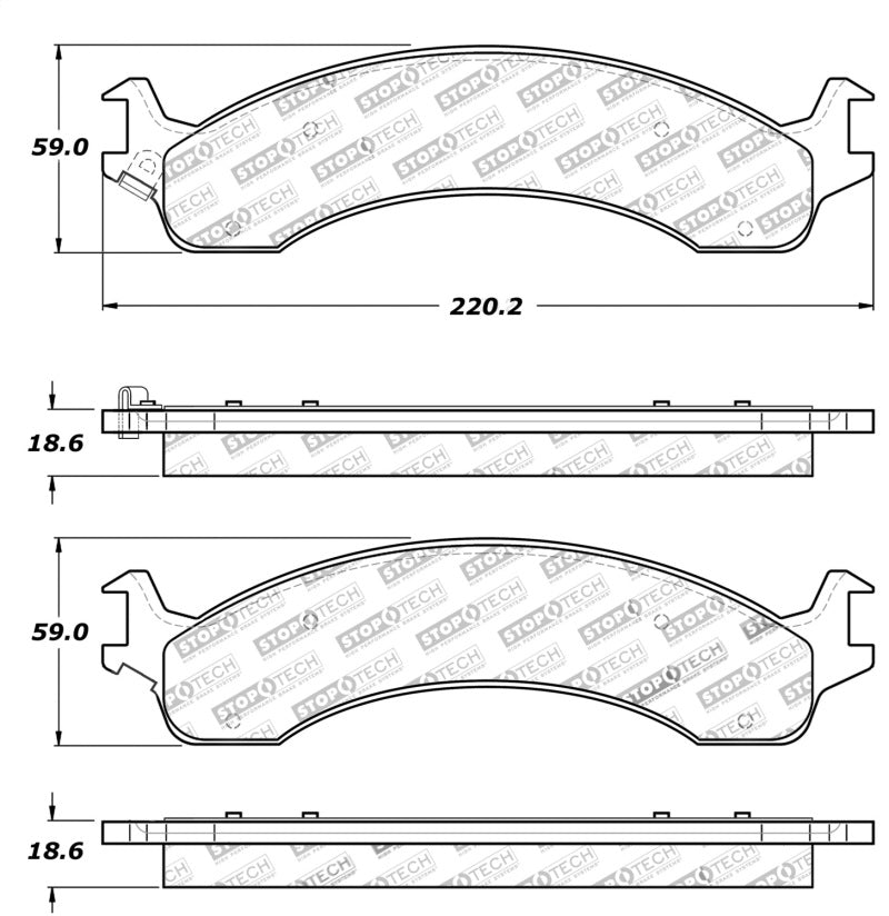 StopTech Sport Brake Pads With Shims And Hardware