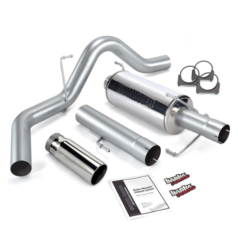 Banks Power 06-07 Dodge 5.9L 325Hp Mega Cab Monster Exhaust System - SS Single Exhaust w/ Chrome Tip 48708 Main Image