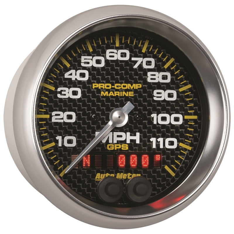 Autometer Marine Carbon Fiber Ultra-Lite 3-3/8in 120MPH GPS Speedometer Gauge 200637-40