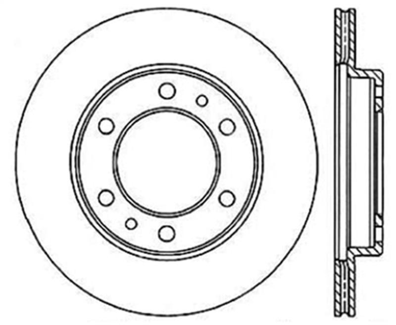 StopTech 81-89 Toyota Land Cruiser Slotted & Drilled Front Rotor 127.44037R Main Image