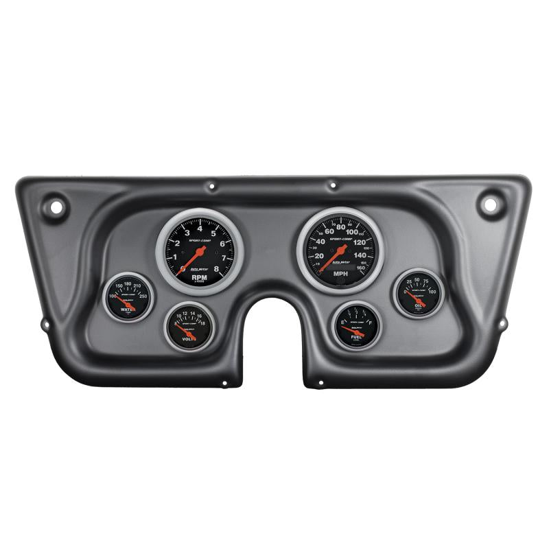 Autometer Sport-Comp 67-72 Chevy Truck C/K/K5/Suburban Dash Kit 6pc Tach/MPH/Fuel/Oil/WTMP/Volt 7032-SC Main Image