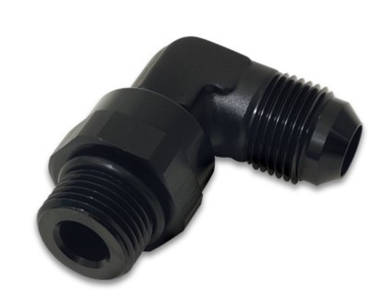 Vibrant -8AN Male Flare to Male -6AN ORB Swivel 90 Degree Adapter Fitting - Anodized Black 16963