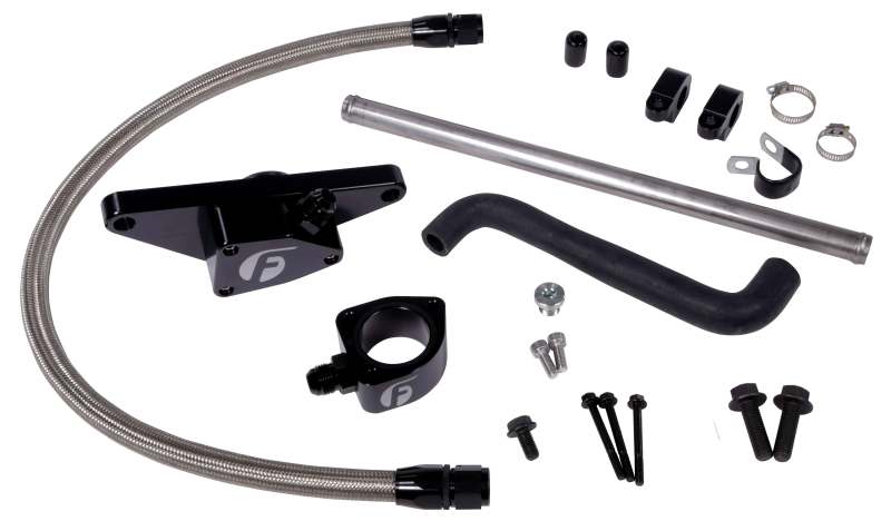 Fleece Performance 03-05 Auto Trans Cummins Coolant Bypass Kit w/ Stainless Steel Braided Line FPE-CLNTBYPS-CUMMINS-0305-SS