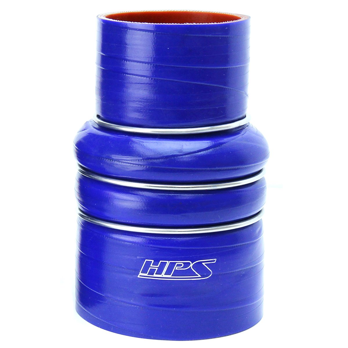 HPS 2-3/4" - 3-1/2" ID, 6" Length, Silicone Charge Air Cooler CAC Hose Double Hump Reducer Coupler Bellow Cold Side, High Temp 4-ply Reinforced, 70mm - 89mm ID