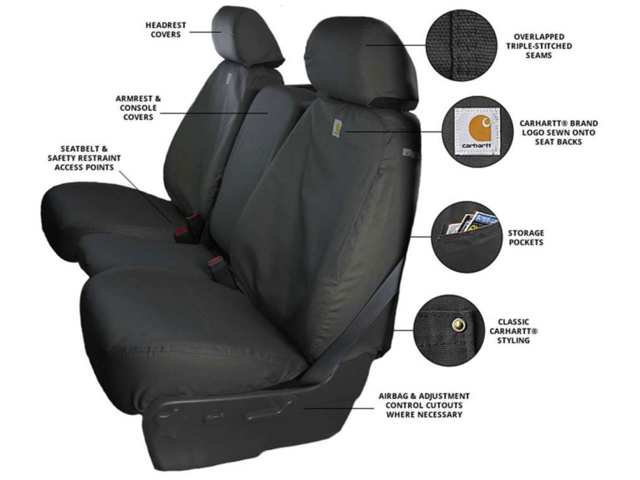 Covercraft Carhartt Traditional Fit Custom Seat Covers SS RR 60/40 CM Tundra