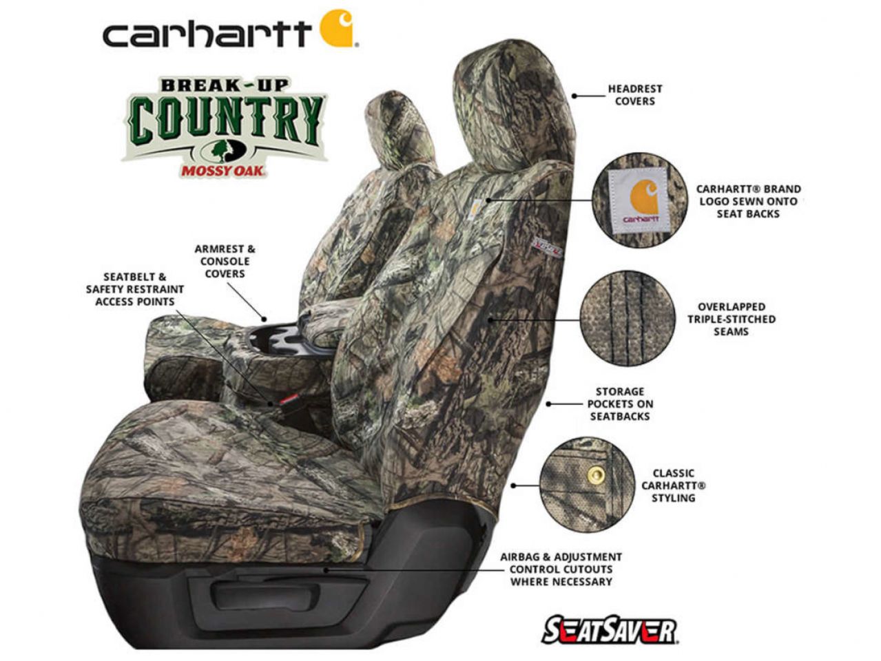 Covercraft Carhartt Mossy Oak Custom Seat Covers FRT Silverado 1500