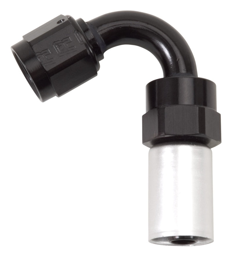 Russell Crimp-On 120° Tight Radius Hose End - Black / Silver