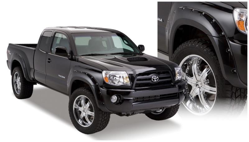 Bushwacker 05-11 Toyota Tacoma Fleetside Pocket Style Flares 4pc 73.5in Bed - Black 31920-02 Main Image