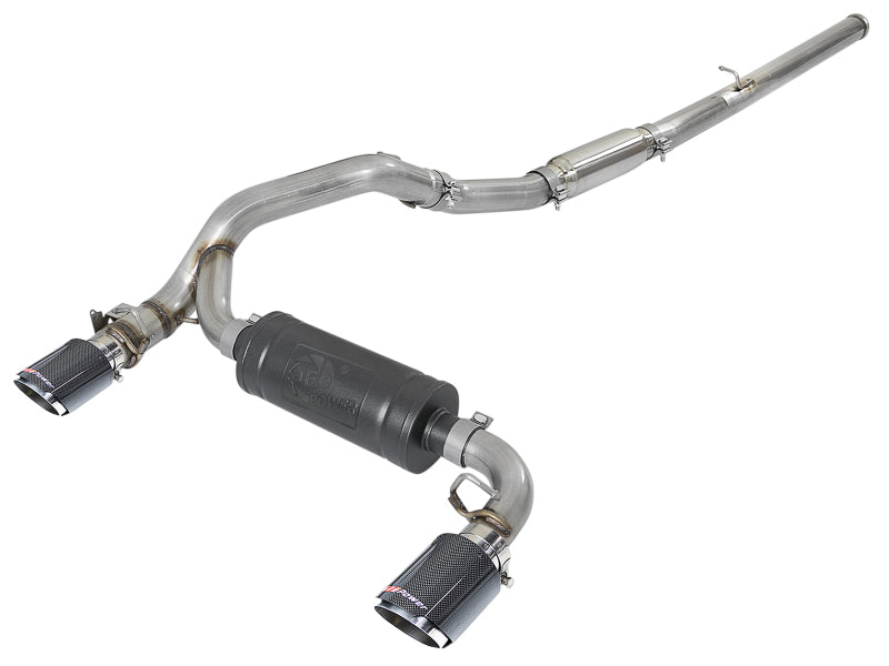 aFe Takeda 3in 304 SS Cat-Back Exhaust System w/ Carbon Fiber Tips 16-18 Ford Focus RS I4-2.3L (t) 49-33103-C