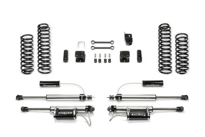 Fabtech 07-18 Jeep JK 4WD 4-Door 3in Sport System w/DL 2.25 Resi Shocks K4084DL Main Image