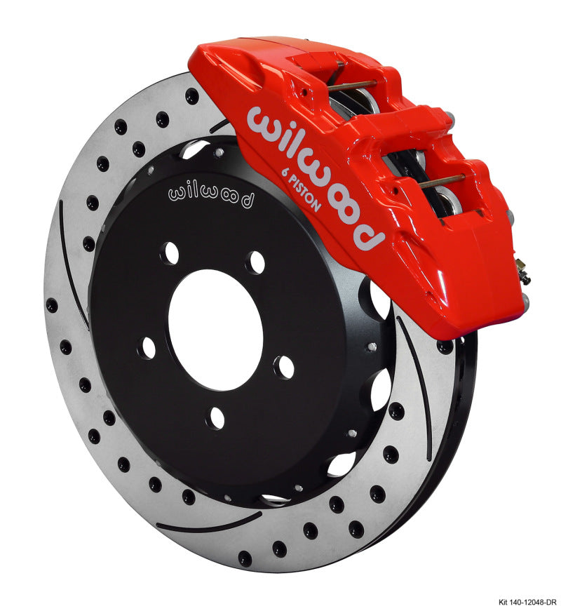 Wilwood Dynapro 6 Front Kit 12.88 x 1.00 Drilled Red 140-12048-DR