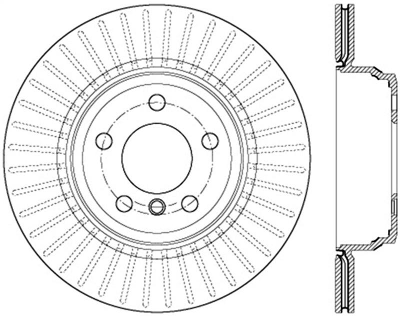 StopTech 12-16 BMW 335i Slotted & Drilled Rear Right Rotor 127.34141R Main Image