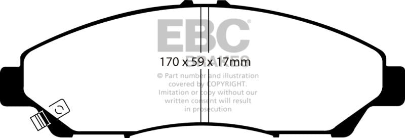 EBC 2016+ Honda Pilot 3.5L Ultimax2 Front Brake Pads UD1378 Main Image