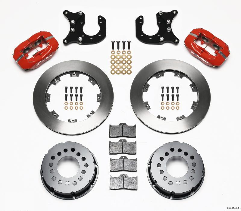 Wilwood Forged Dynalite P/S Rear Kit Red Chevy 12 Bolt-Spec 3.15in Brng 140-5746-R Main Image