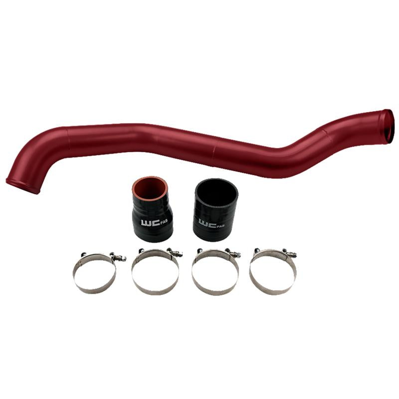 Wehrli 01-04 Chevrolet 6.6L LB7 Duramax Driver Side 3in Intercooler Pipe - WCFab Red WCF100349-RED Main Image