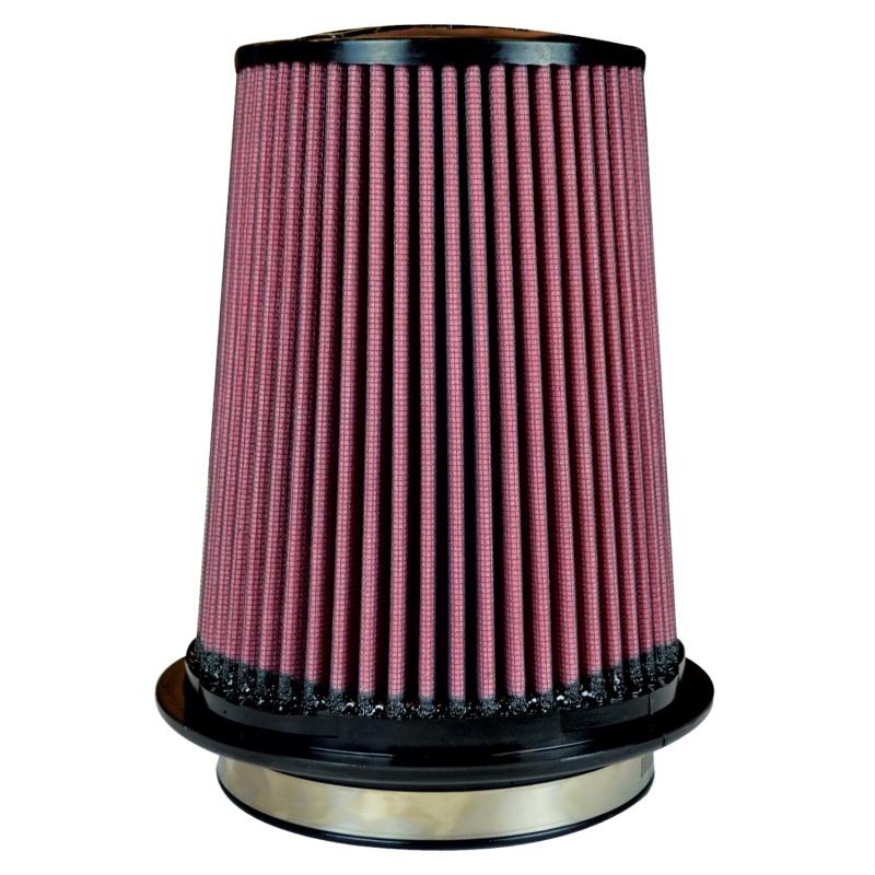 Injen Oiled Air Filter 5.0in Flange ID / 7.0in Twist Lock Base / 7.9in Media Height / 5.0in Top X-1107-BR Main Image