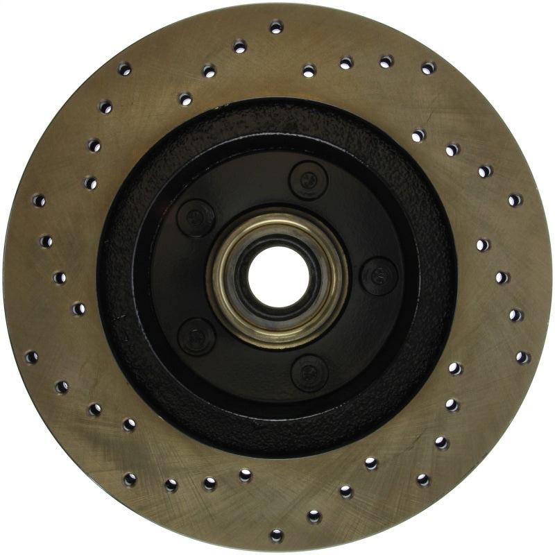 StopTech Sport Cross Drilled Brake Rotor; Front Left