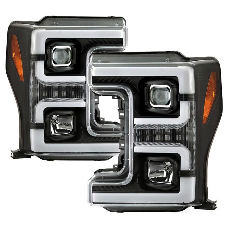 Spyder Ford F-250/F-350/F450 Super Duty 17-18 Projector Headlights Black PRO-YD-FS17-SBSEQ-BK 5086280