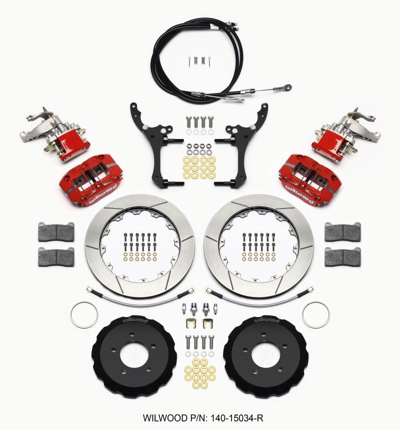 Wilwood Dynapro Radial4 / MC4 Rear Kit 12.88 Red 2006-15 Miata w/Lines & Cables 140-15034-R Main Image