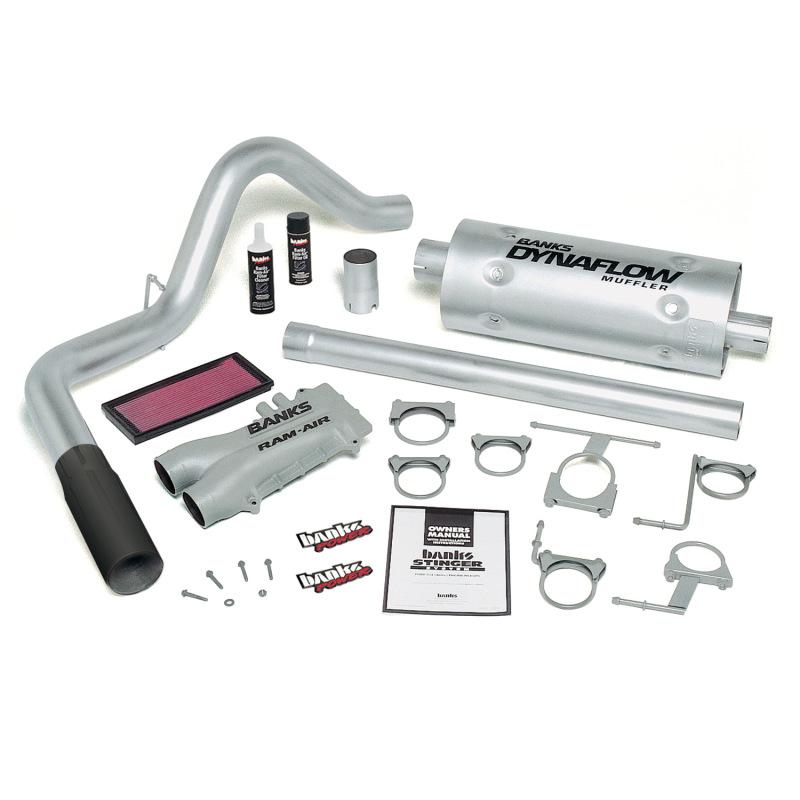 Banks Power 93-97 Ford 460 Std Cab Auto Stinger System - SS Single Exhaust w/ Black Tip 49250-B Main Image