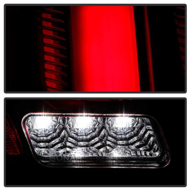 Spyder 10-12 Ford Mustang Red Light Bar LED Sequential Tail Lights - Blk ALT-YD-FM10-RBLED-BK 5085092