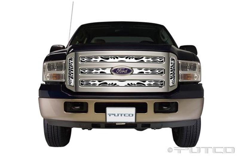 Putco 05-07 Ford SuperDuty - Including Side Vents Flaming Inferno Stainless Steel Grille 89155 Main Image