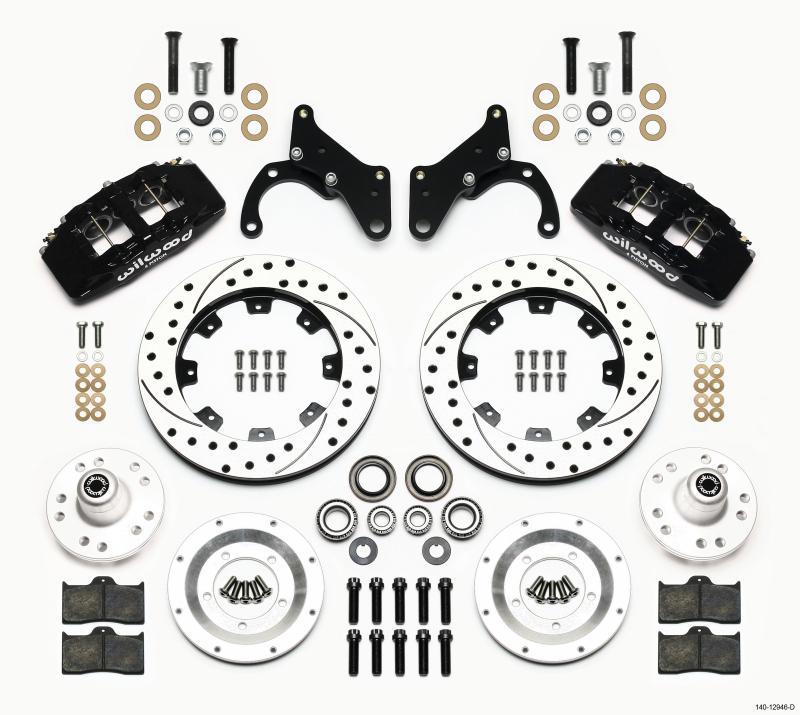 Wilwood Dynapro 6 Front Hub Kit 12.19in Drilled 69-70 Impala Drum/Disc 69-82 Vette 140-12946-D Main Image