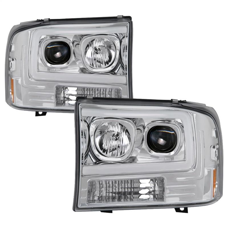 Spyder 99-04 Ford F-250 Super Duty Light Bar Projector Headlights - Chrome (PRO-YD-FF25099V2-LB-C) 5084675 Main Image