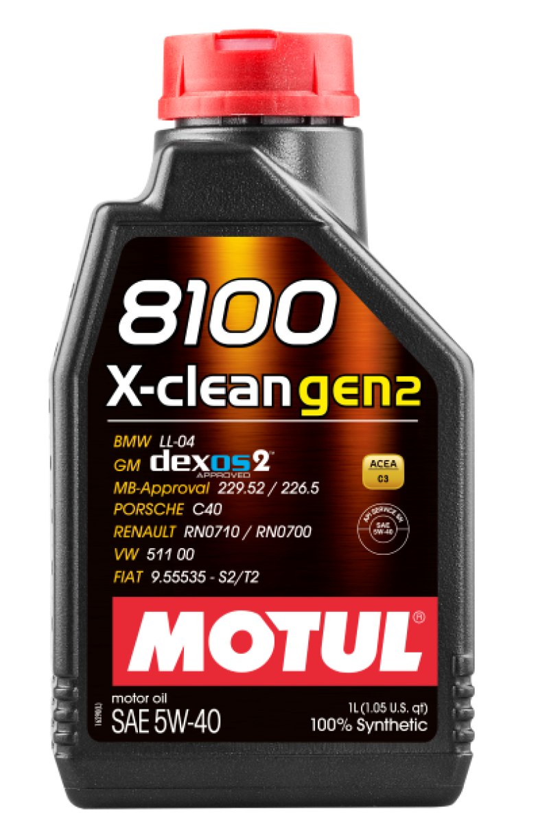 Motul 1L Synthetic Engine Oil 8100 X-CLEAN Gen 2 5W40 109761