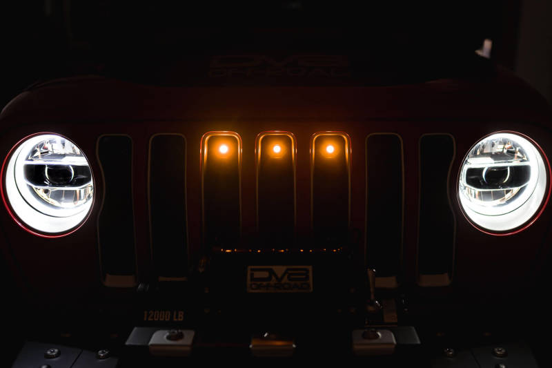 DV8 Offroad 2020+ Jeep JT Grill Amber Marker Lights GRGL-01